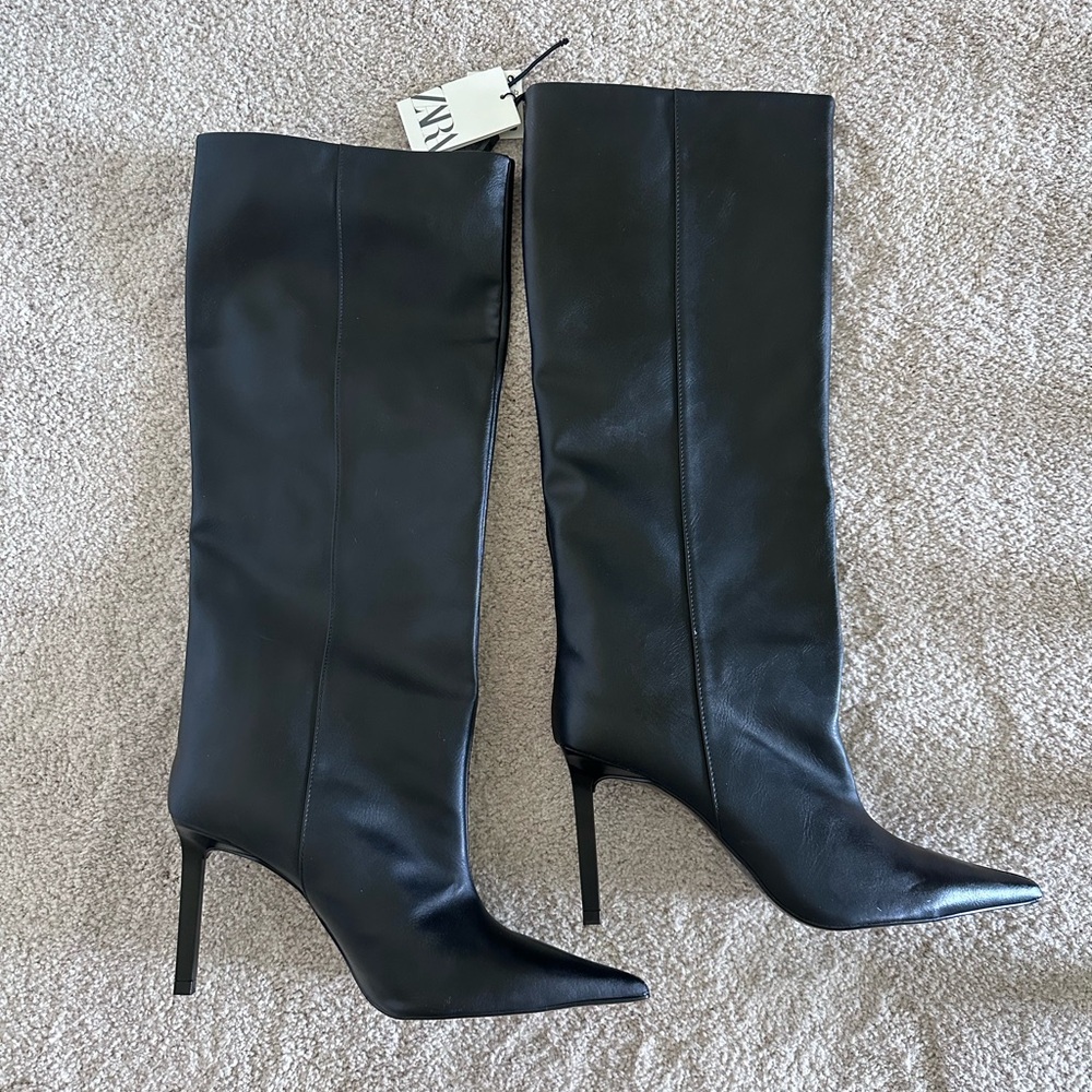 Zara straight shaft, knee-high boots